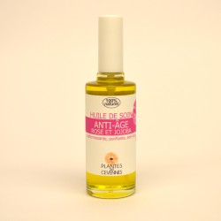 Huile anti-âge rose de Provins et jojoba, raffermissante, purifiante, anti-rides