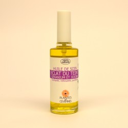 Huile éclat du teint géranium et jojoba, tonifiante, nettoyante et purifiante