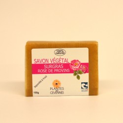 Savon végétal surgras à la Rose de Provins, nettoyant, raffermissant et nourrissant