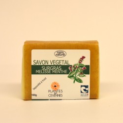 Savon végétal surgras Mélisse Menthe, nettoyant, tonifiant, nourrissant